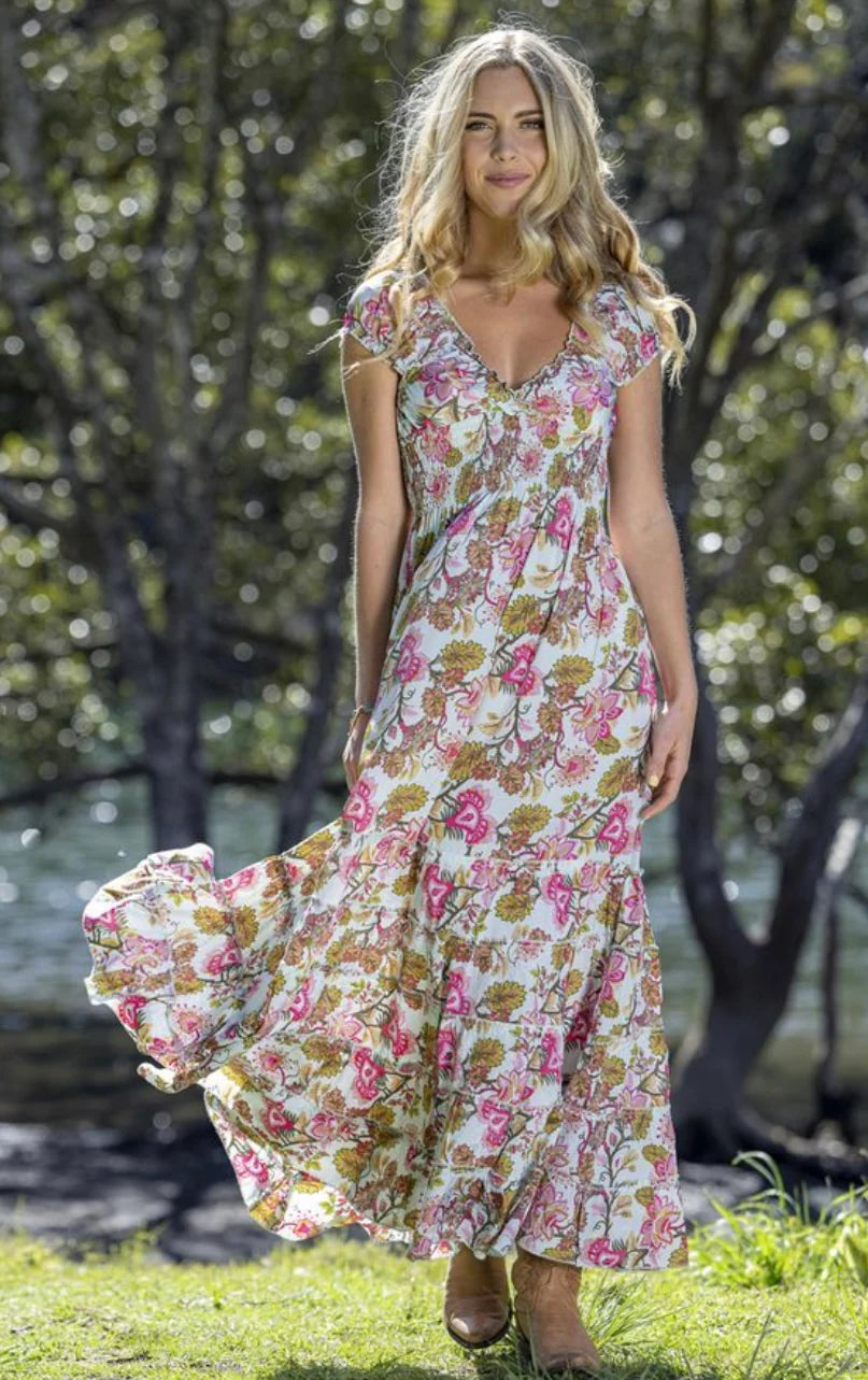 Lotus Rosa Dress - Rose Print | Cienna Designs