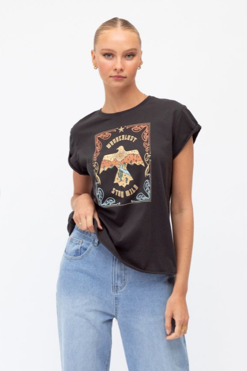 WANDERLUST STAY WILD - GRAPHIC TEE | PAPERHEART