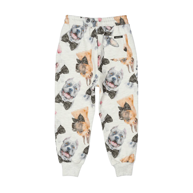 ROCK YOUR BABY |BLACK TIE PUPS TRACKPANTS