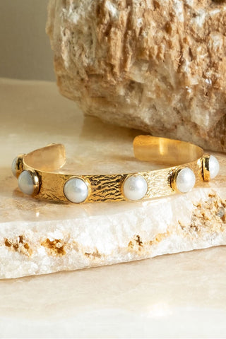 Euro Gold Flower Stone Earrings | Melanie Woods