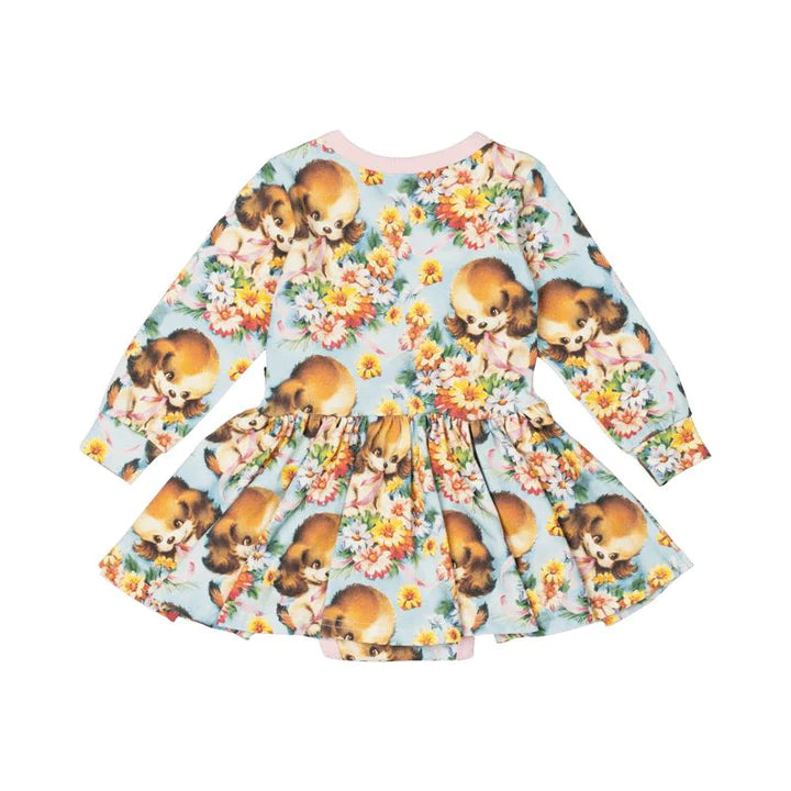 ROCK YOUR BABY | PUPPY LOVE BABY WAISTED DRESS