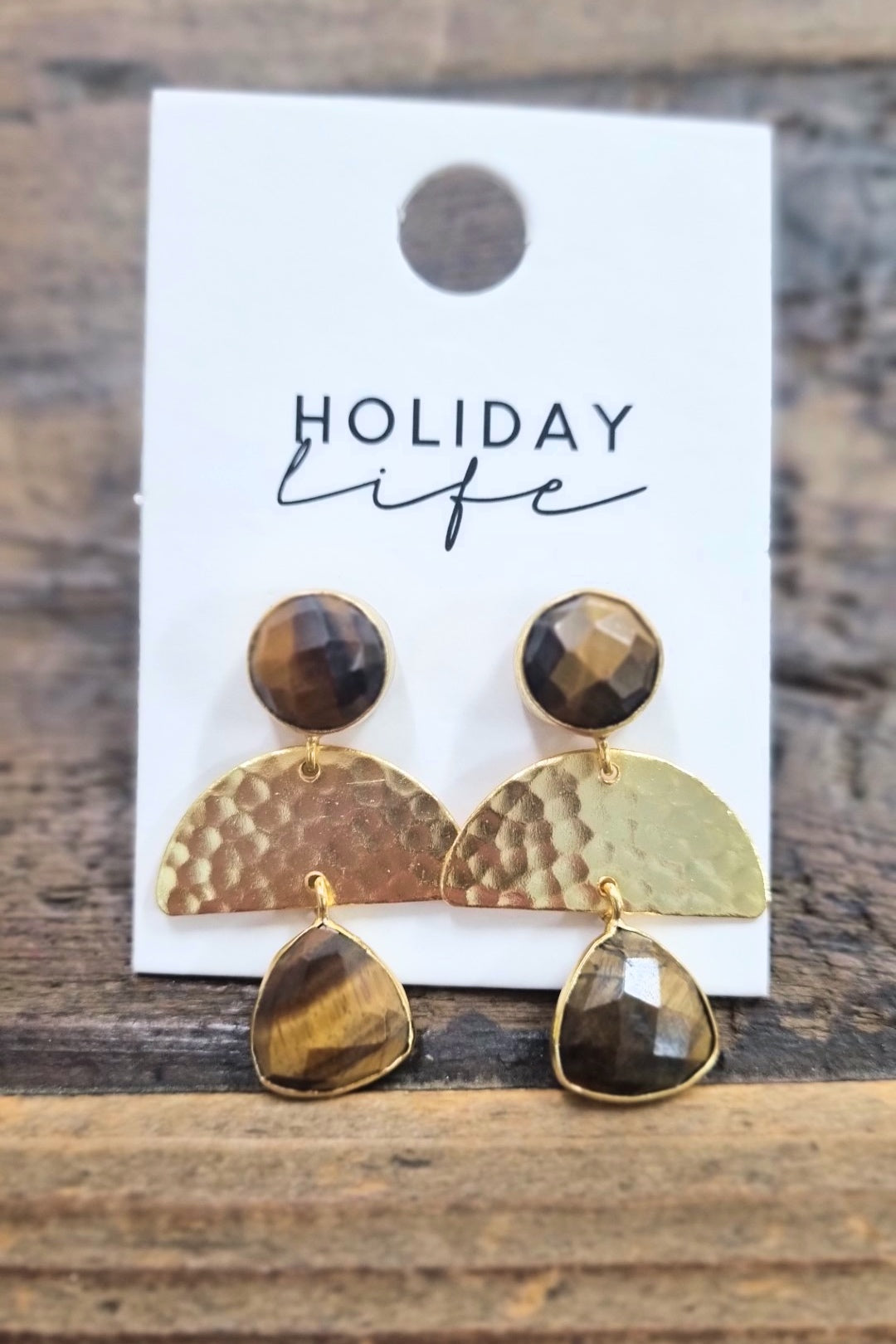 HOLIDAY Golden Haze Earrings | Tigers Eye