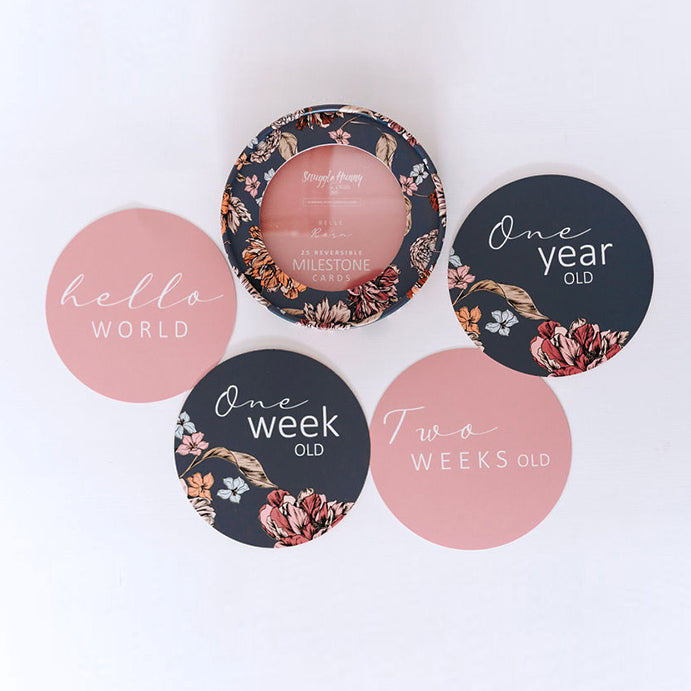 SNUGGLE HUNNY BELLE & ROSE GOLD MILESTONE CARDS