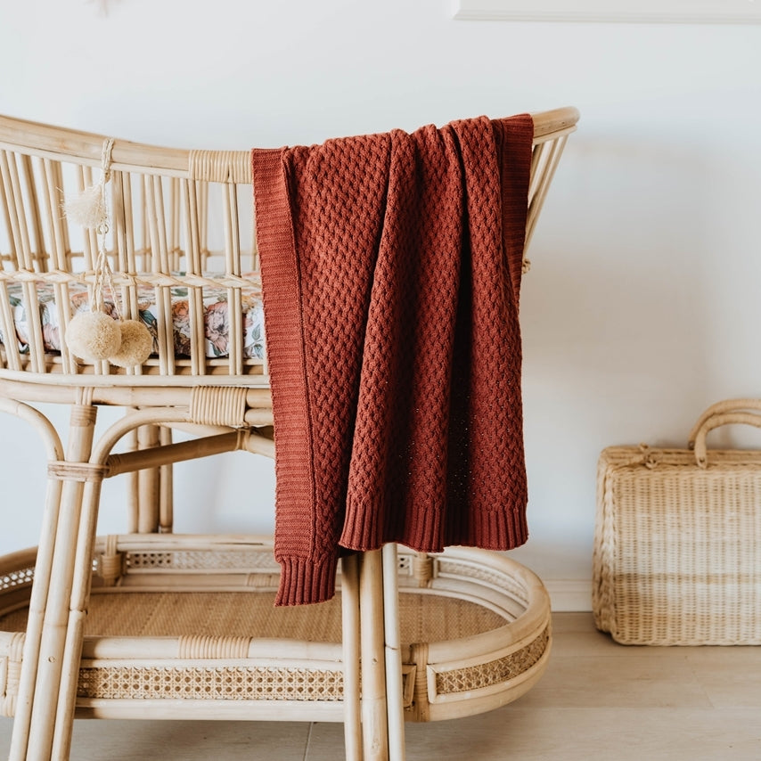 Snuggle Hunny | Umber | Diamond Knit Baby Blanket