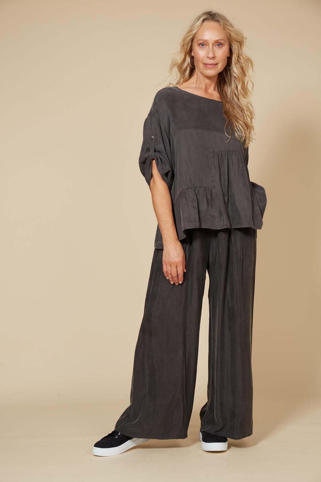 EB & IVE VIENETTA CULOTTE PANT - FOSSIL