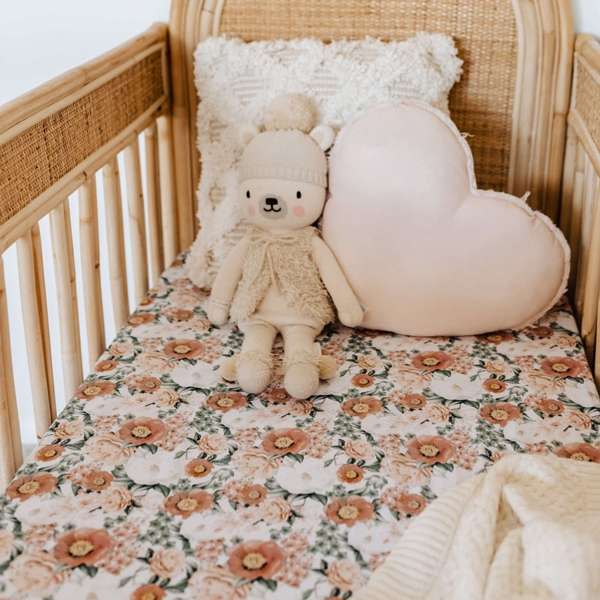 SNUGGLE HUNNY FLORANCE FITTED COT SHEET