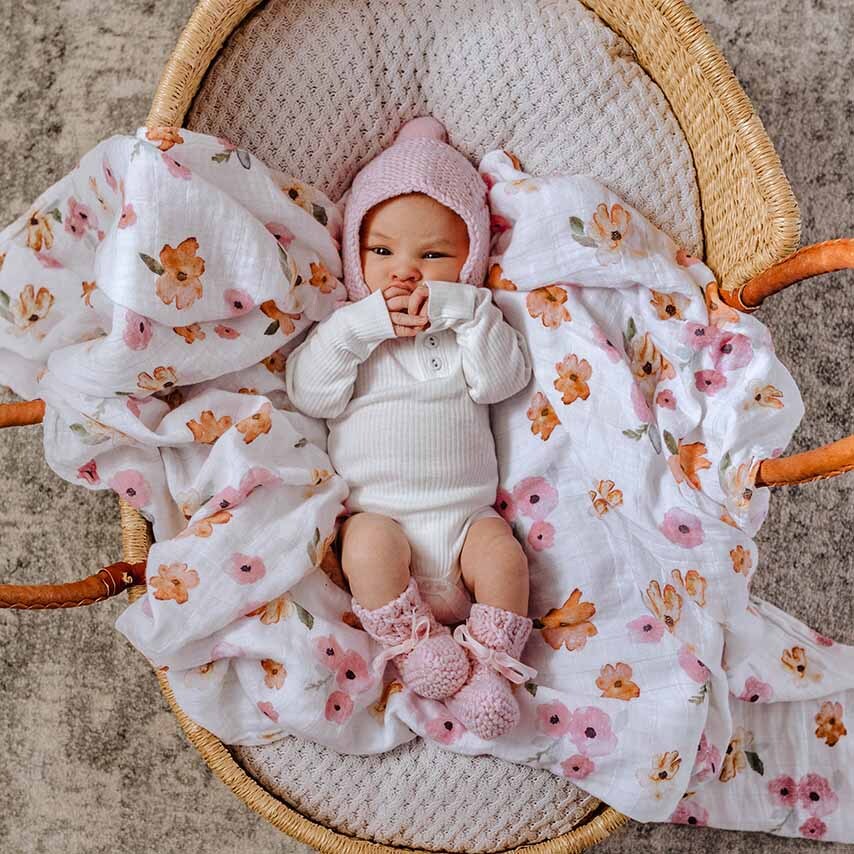 SNUGGLE HUNNY BONNET & BOOTIES SET - PINK