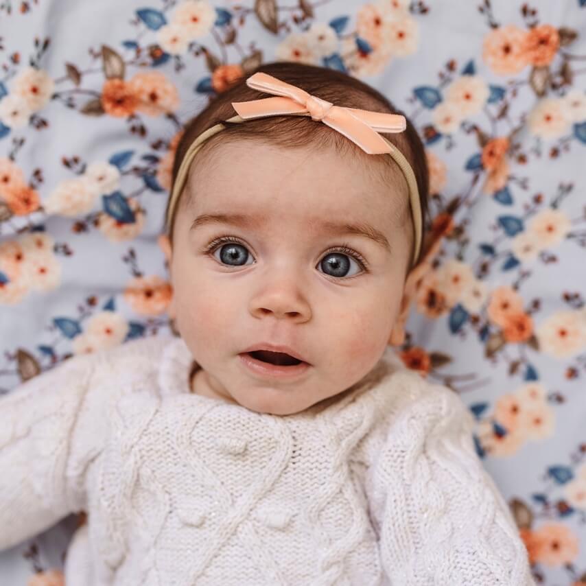 SNUGGLE HUNNY CORAL VELVET BOW