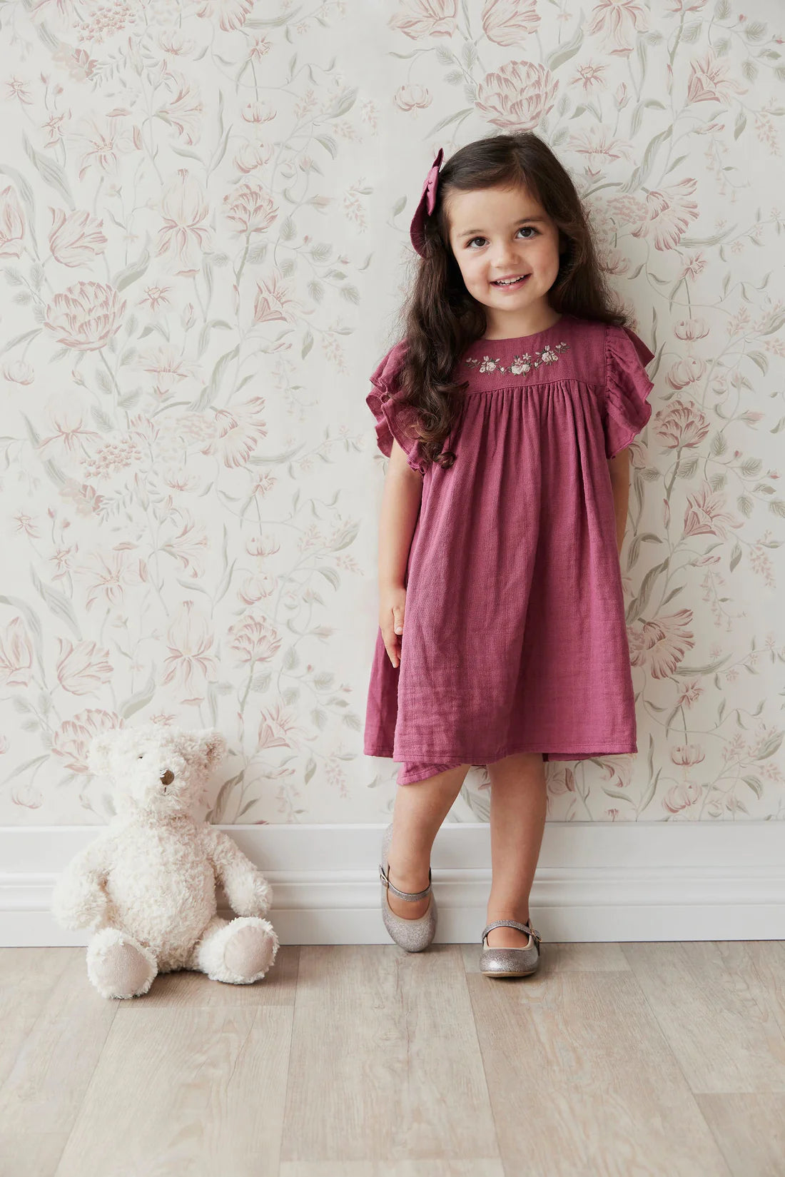 JAMIE KAY | Organic Cotton Muslin Eleanor Dress - Raspberry Pink