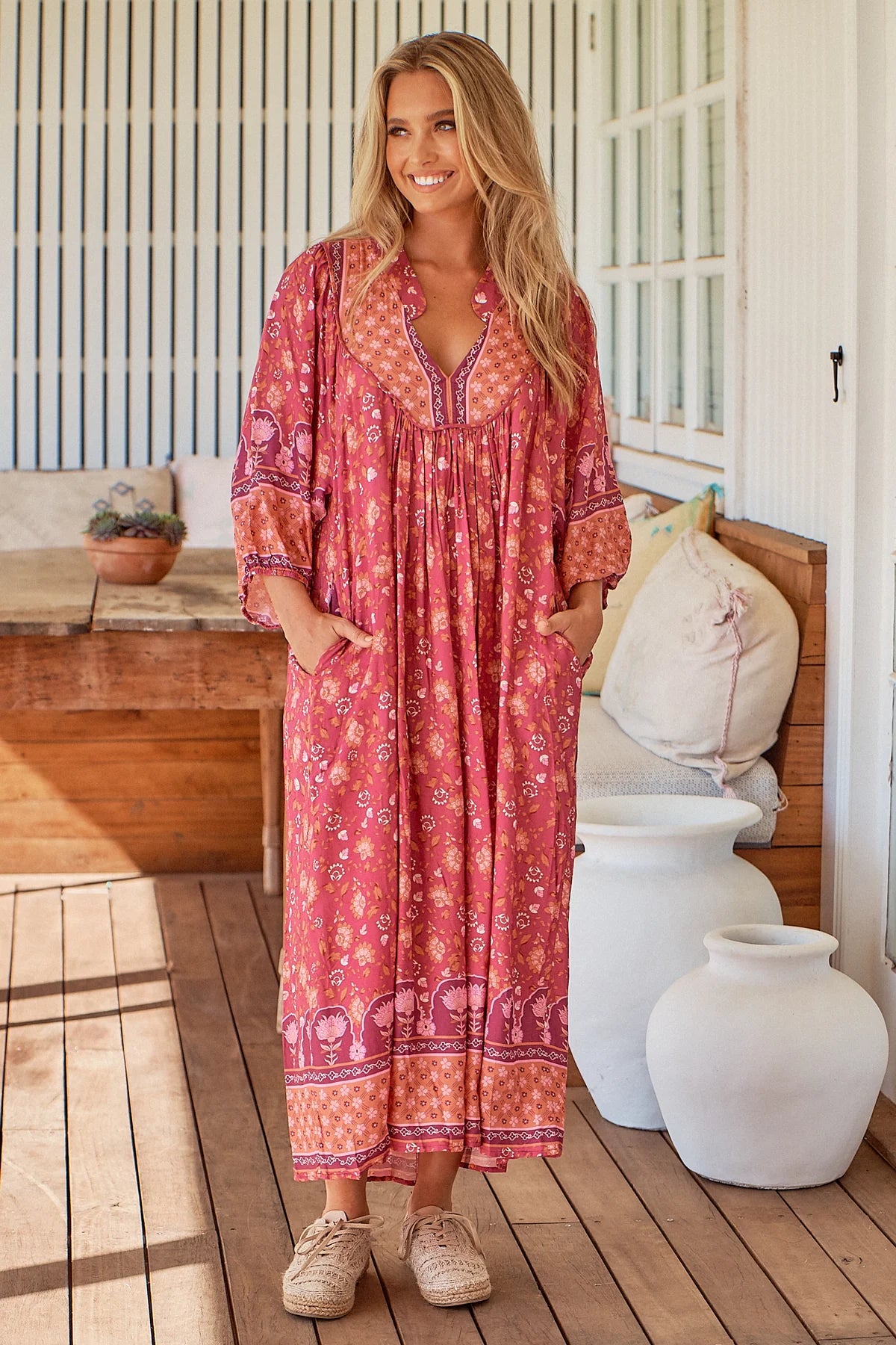 JAASE BOHEME MIDI - MERLOT PRINT