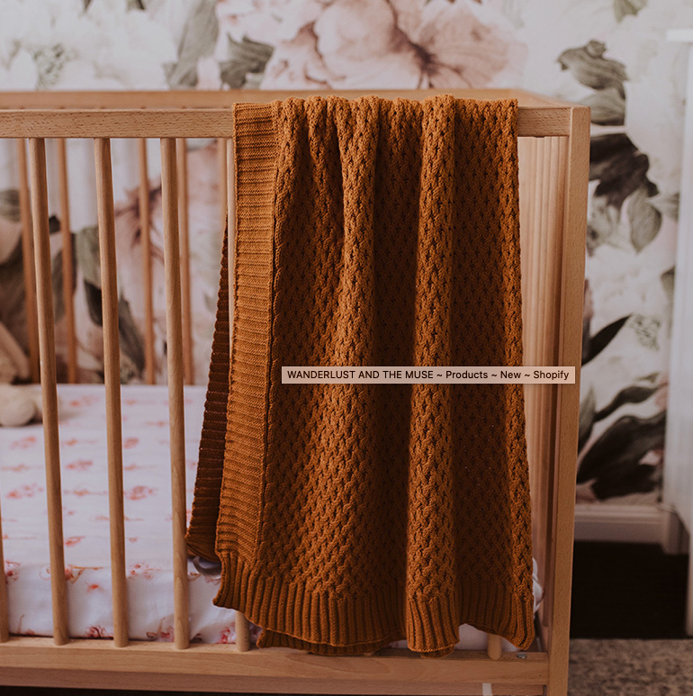 Snuggle Hunny | Bronze | Diamond Knit Baby Blanket