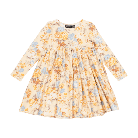 ROCK YOUR KID FRIENDSHIP AND RAINBOWS LS WAISTED DRESS