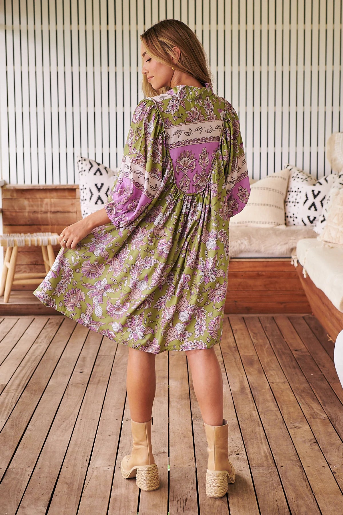 JAASE Boheme Mini Dress - Kaffir Print