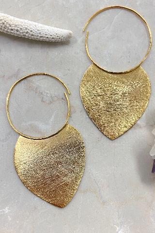 Euro Gold Loose Leaf Earrings | Melanie Woods