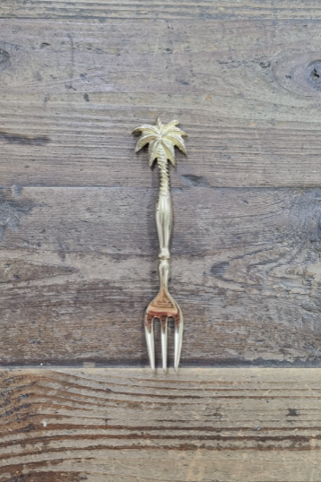 brass gold palm tree fork