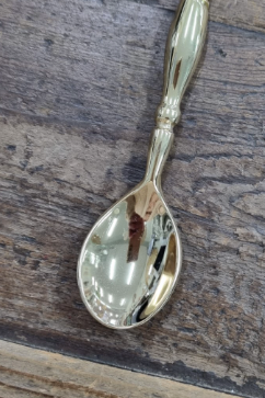 gold brass dessert spoon
