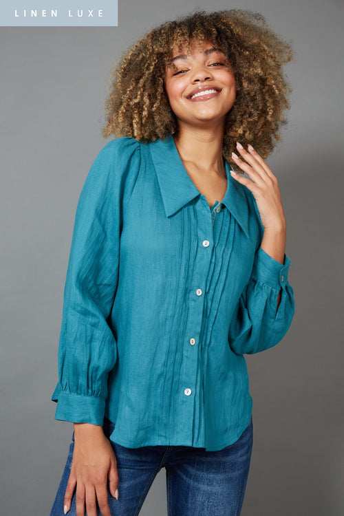 EB AND IVE DIAZ BLOUSE - TEAL