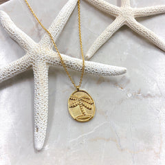 Euro Gold Palm Tree Necklace | Melanie Woods