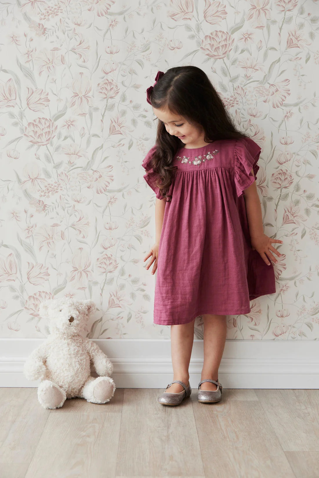 JAMIE KAY | Organic Cotton Muslin Eleanor Dress - Raspberry Pink