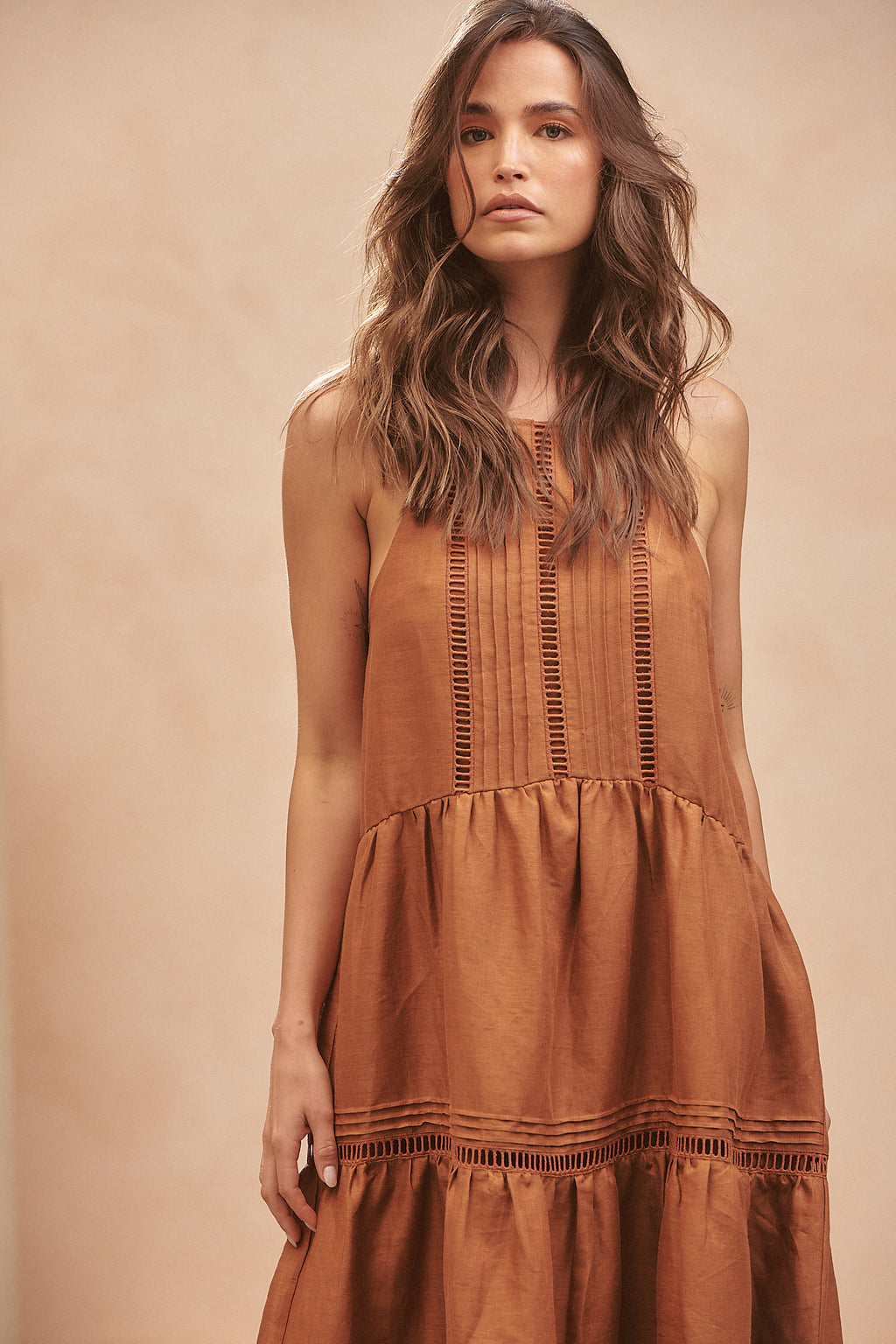 JAASE LOU MAXI DRESS GINGERNUT - HOLLIDAY