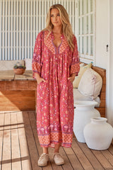 JAASE BOHEME  MIDI - MERLOT PRINT