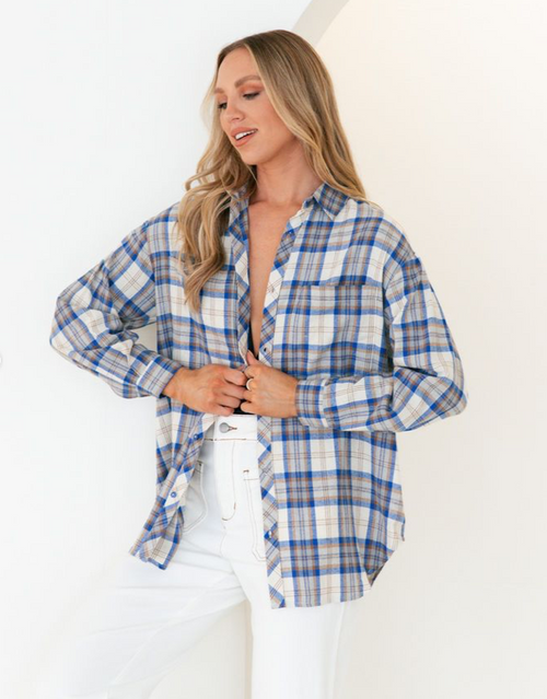 BONNIE AND CLYDE FLANNEL SHIRT - BLUE