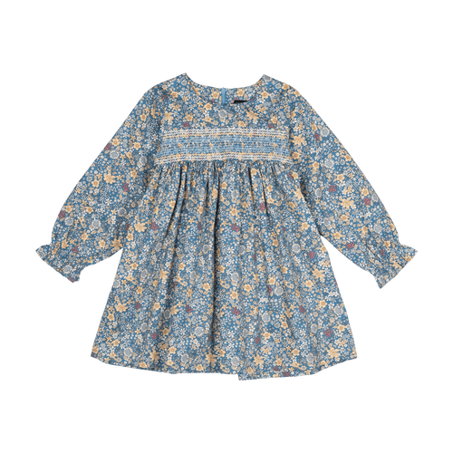 BLUE FLORAL SMOCK DRESS | ROCK YOUR KID