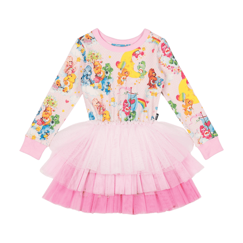 ROCK YOUR KID FRIENDSHIP AND RAINBOWS LS WAISTED DRESS