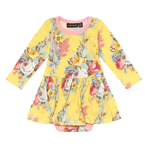 ROCK YOUR BABY FLORAL CHINTZ BABY WAISTED DRESS